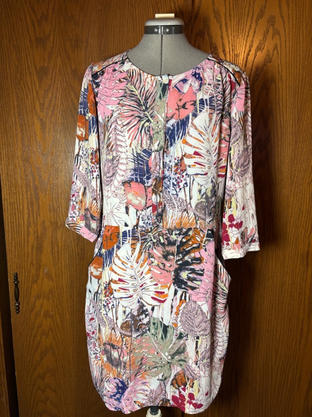 Coster Copenhagen Print Dress with Subtle Neutral Tones size 36/small